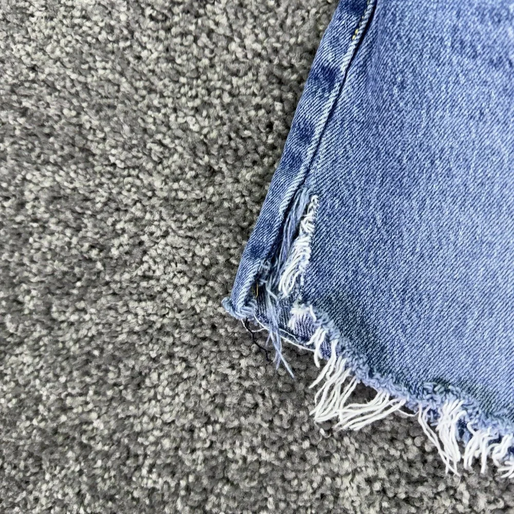 Levis Shorts Womens 27 Blue 501 High Rise Denim Cutoff Frayed Casual Summer